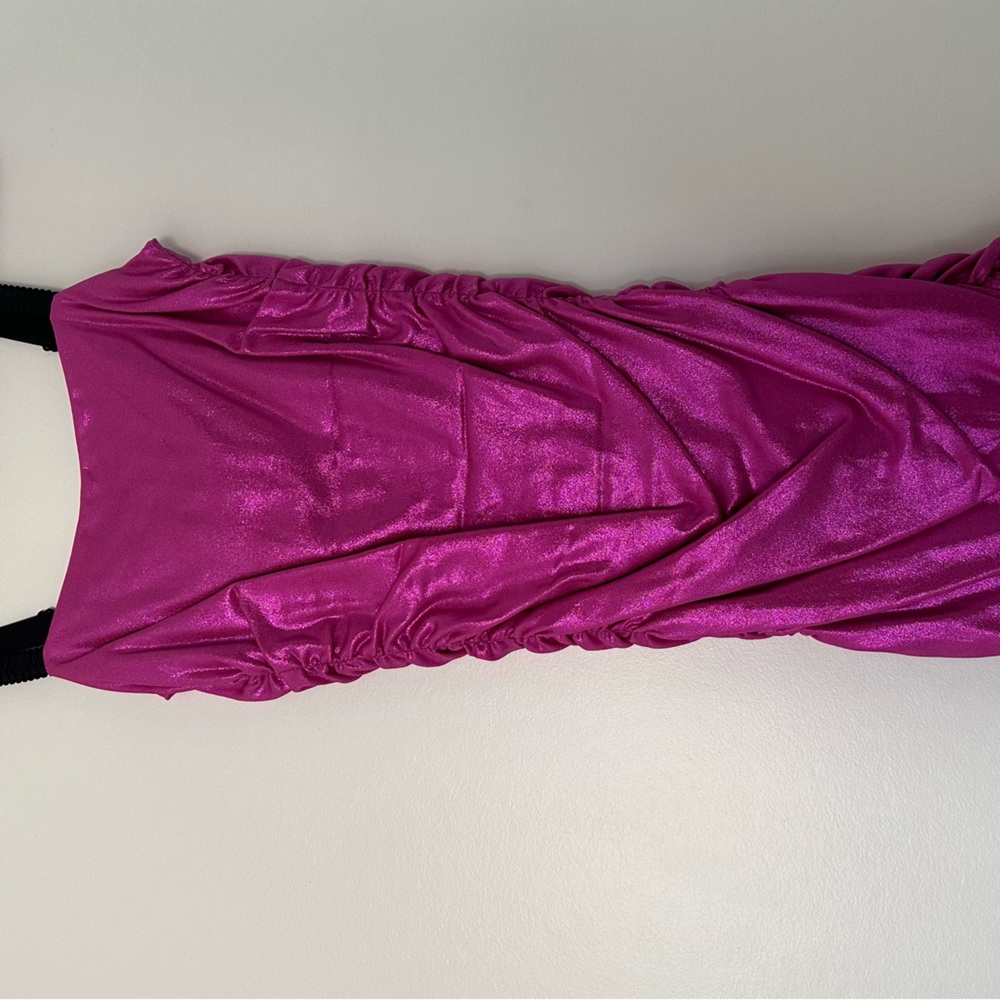 DOLCE & GABBANA Ruched Metallic Jersey Mini Dress - Picture 5 of 5